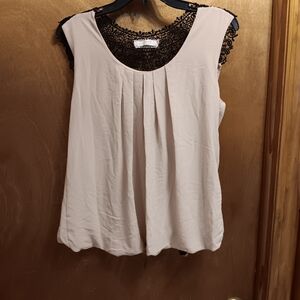 Cosmo Elegant Cream Lace Trim Women's Top